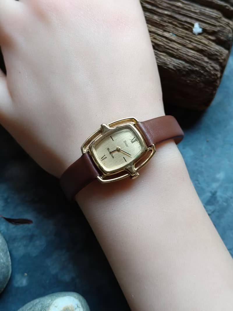 Dior 稀有款 皮帶古董錶 機械手上鍊錶 manual winding