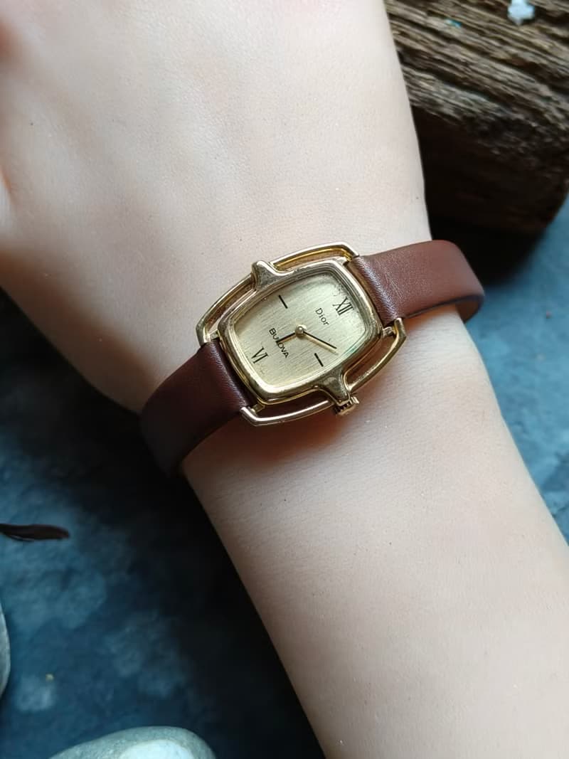 Dior 稀有款 皮帶古董錶 機械手上鍊錶 manual winding