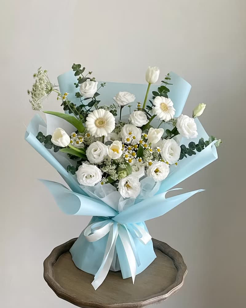 【鮮花】白綠色鮮花花束訂製