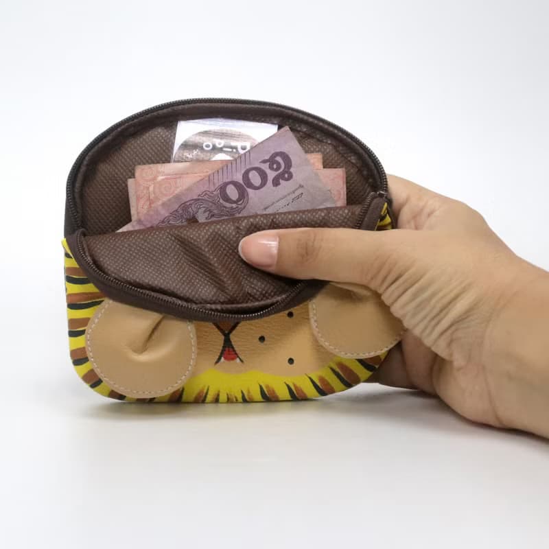 【雙11折扣】Tiger coin purse small synthetic leather bag with zip.various card pocket