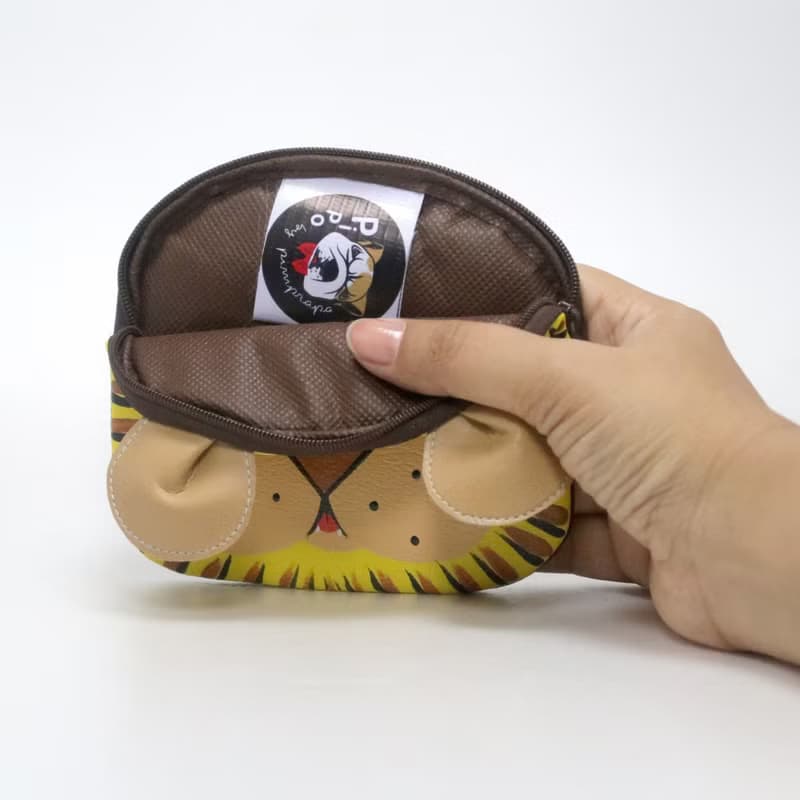 【雙11折扣】Tiger coin purse small synthetic leather bag with zip.various card pocket