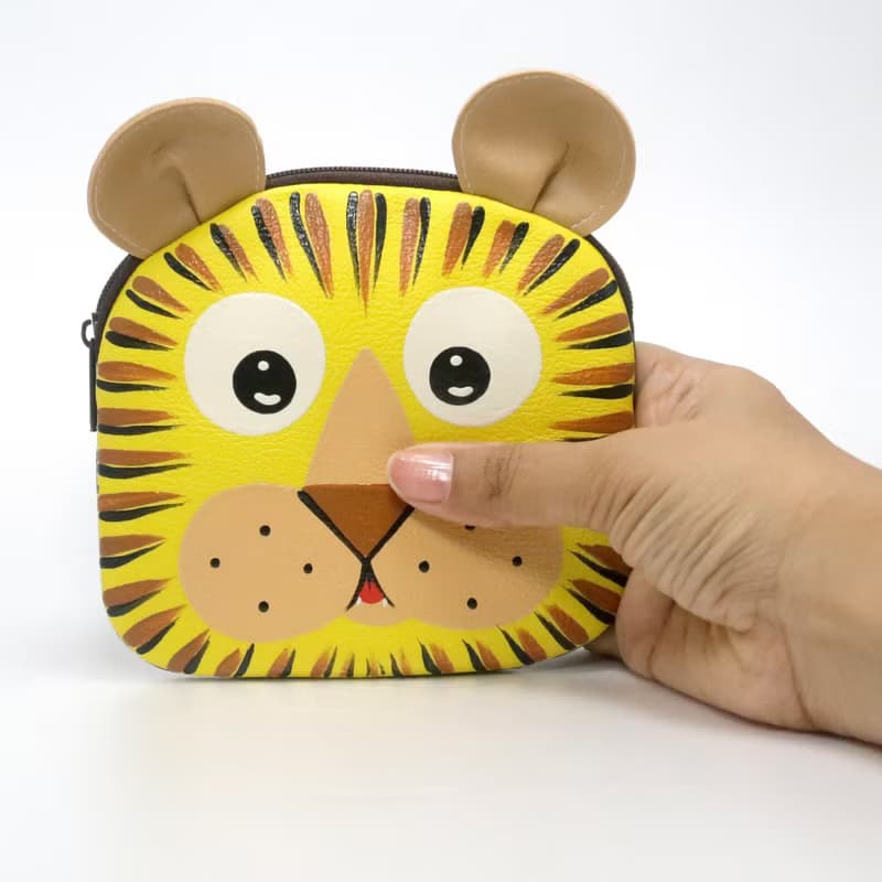 【雙11折扣】Tiger coin purse small synthetic leather bag with zip.various card pocket