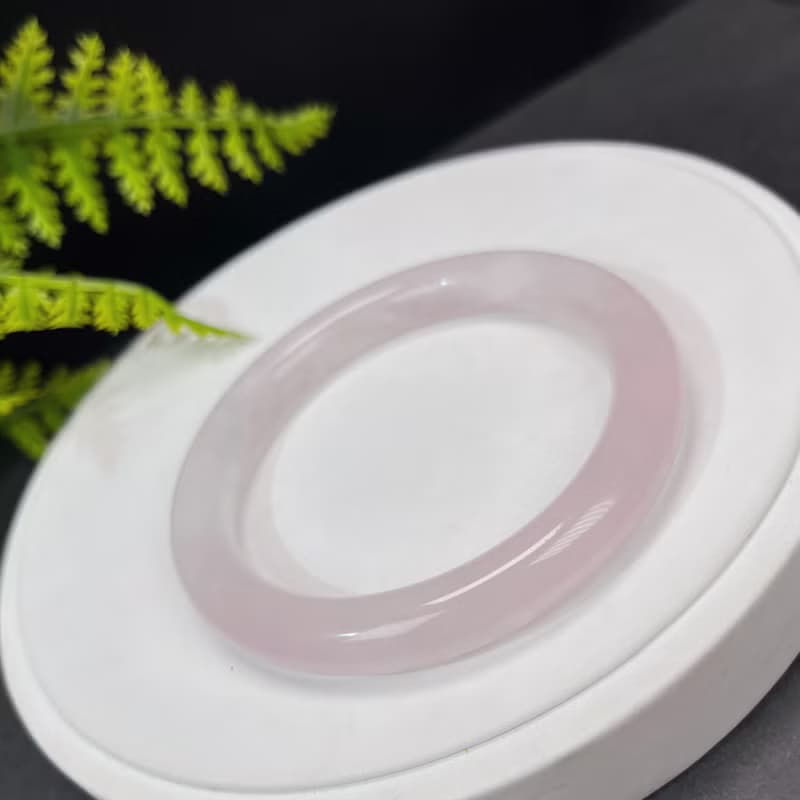 精品 粉晶手鐲 61+MM 冰透星光閃片淺粉色玫瑰石英手環 溫柔粉嫩