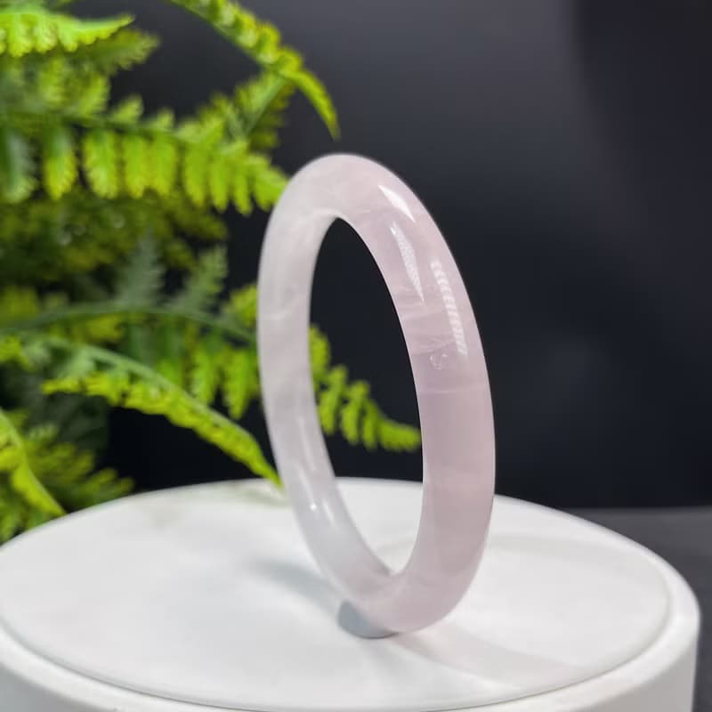 精品 粉晶手鐲 61+MM 冰透星光閃片淺粉色玫瑰石英手環 溫柔粉嫩