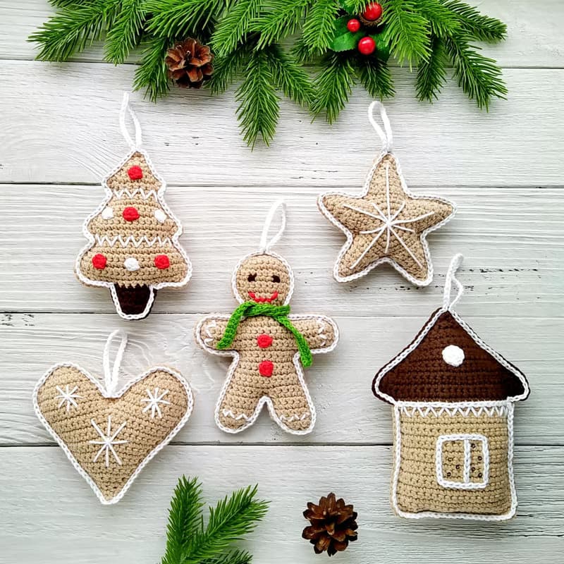 Christmas decorations Gingerbread set of 5 gift ideas, Christmas tree ornaments