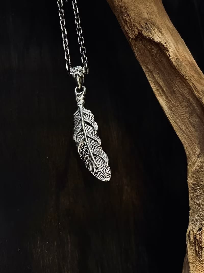 【新品】羽毛/純銀925/黑曜石/白水晶/單墜