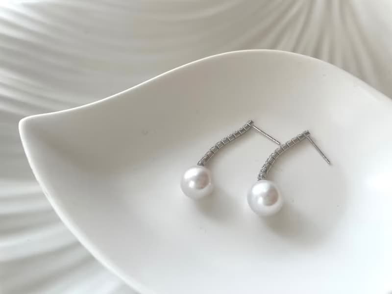 天然海水珍珠 S925銀款 鋯石 鑲嵌 流蘇 耳飾