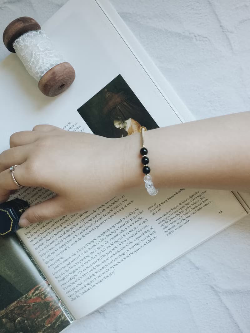 Enko | 貝利隱藏的期待 黑曜石 白水晶 黃水晶 14k包金手鍊