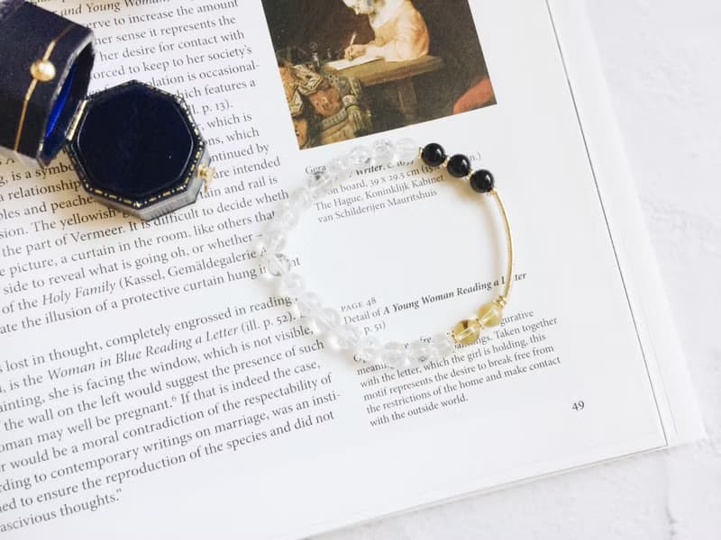 Enko | 貝利隱藏的期待 黑曜石 白水晶 黃水晶 14k包金手鍊