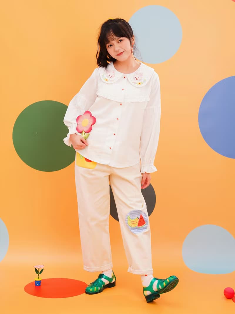 小兔子嗡嗡襯衣復古昭和可愛舒服透氣純棉天絲精美刺