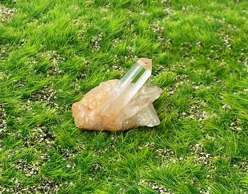 天然原礦可愛小迷你浪漫粉皮白水晶簇  辦公室 風水 療癒 擺件