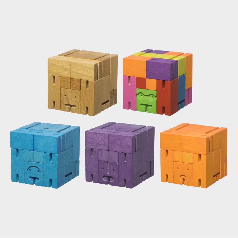 Cubebot 酷比人【經典小型】木製變形積木機器人 益智設計玩具