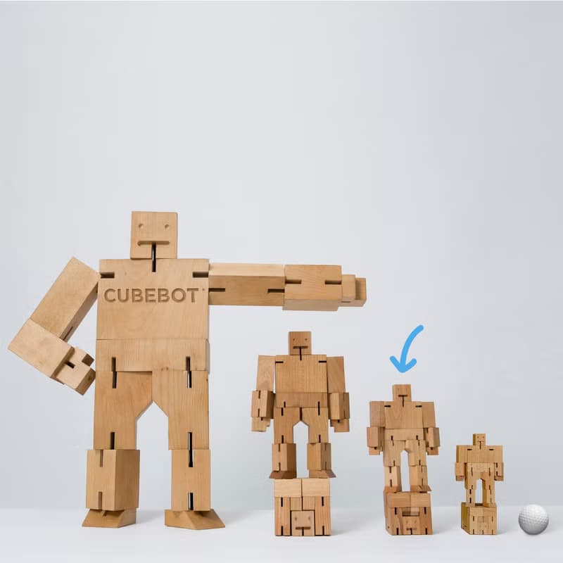 Cubebot 酷比人【經典小型】木製變形積木機器人 益智設計玩具