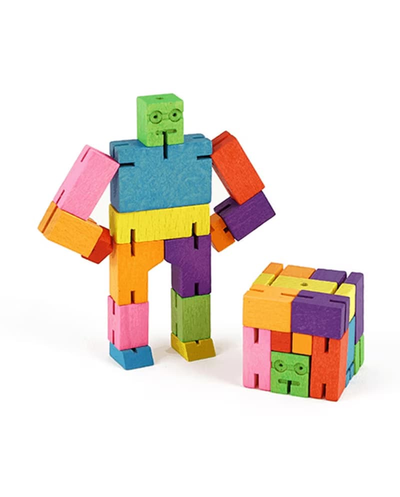 Cubebot 酷比人【經典小型】木製變形積木機器人 益智設計玩具