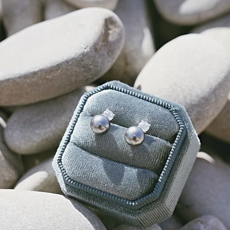 大溪地女孩黑珍珠耳環 Black Pearl Earrings
