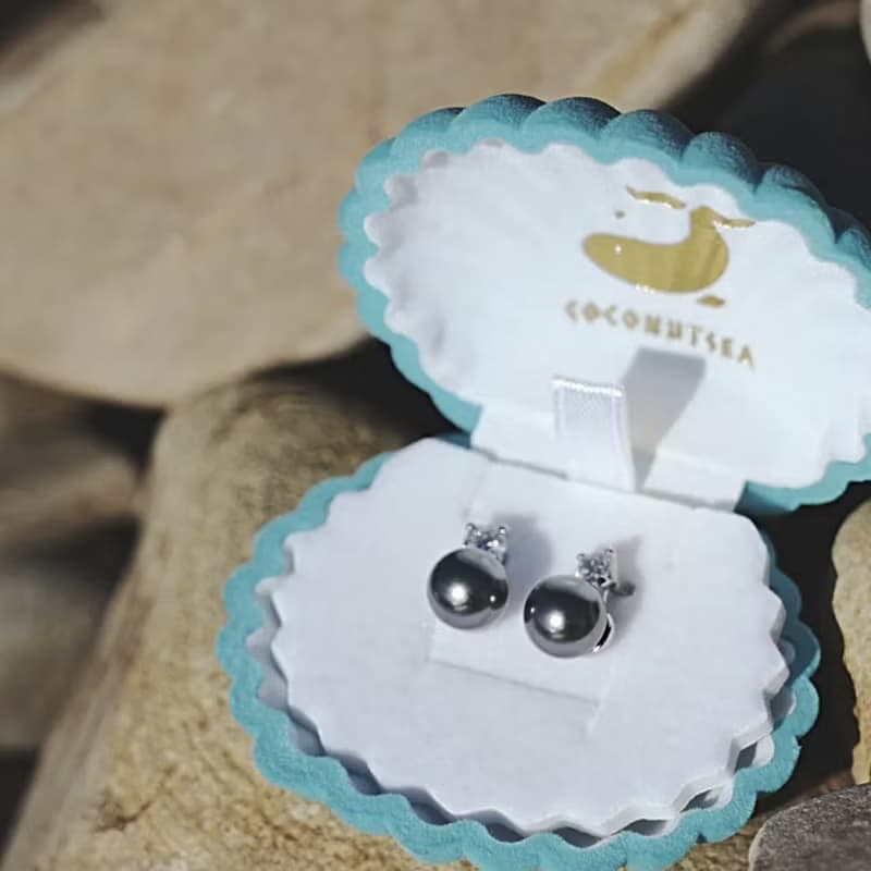 大溪地女孩黑珍珠耳環 Black Pearl Earrings
