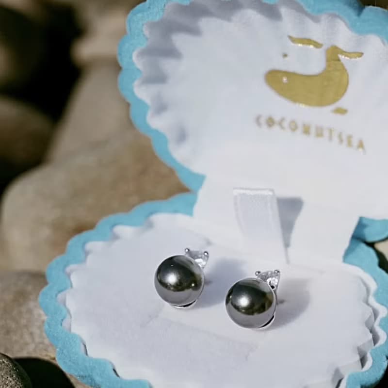 大溪地女孩黑珍珠耳環 Black Pearl Earrings