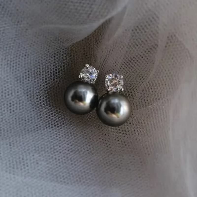 大溪地女孩黑珍珠耳環 Black Pearl Earrings
