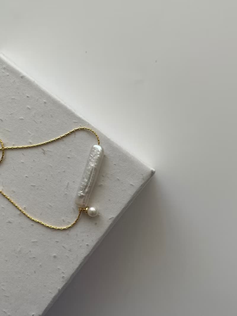 Baguette baroque pearl necklace 法棍巴洛克珍珠小铃铛项链