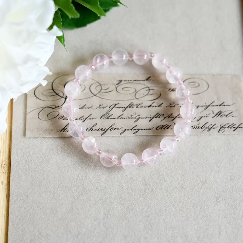 薄ピンク ローズクォーツのブレスレット1本