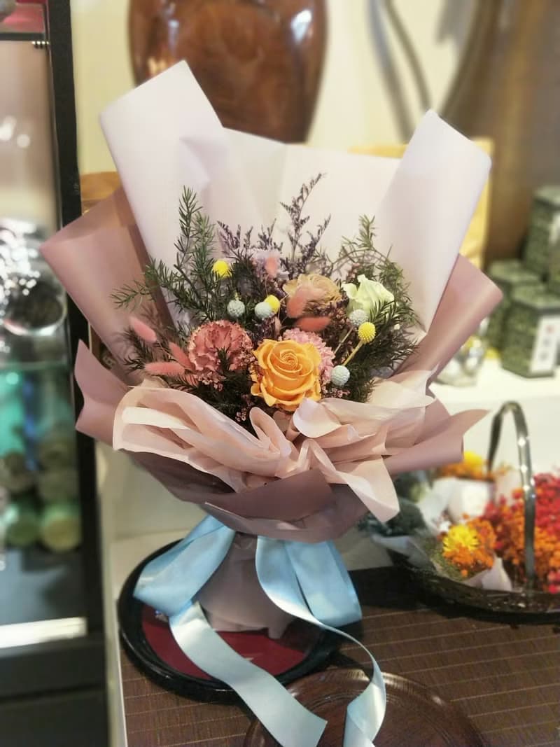 永生玫瑰康乃馨乾燥花束 情人節禮物 求婚花束  七夕