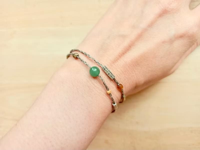 手編雙圈苧麻彩繩手鏈(兩色可選)