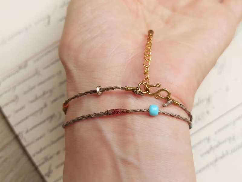 手編雙圈苧麻彩繩手鏈(兩色可選)