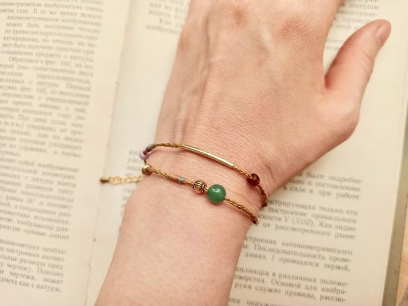 手編雙圈苧麻彩繩手鏈(兩色可選)