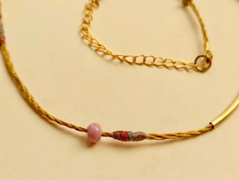 手編雙圈苧麻彩繩手鏈(兩色可選)