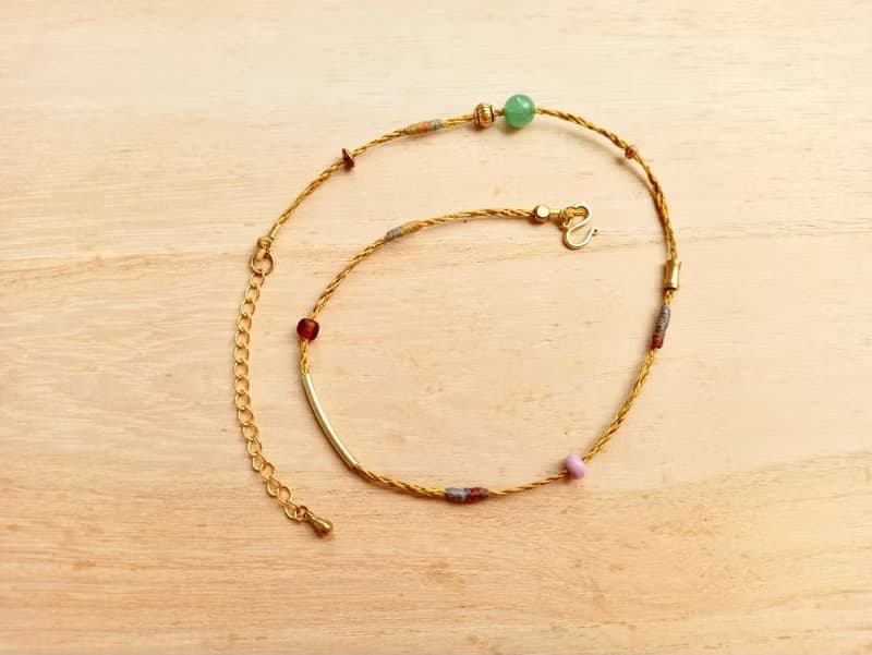 手編雙圈苧麻彩繩手鏈(兩色可選)