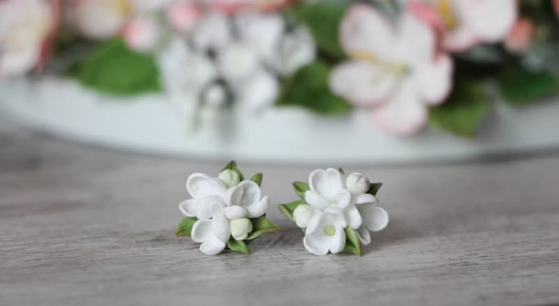 Wedding earrings Flower earrings Gift for girl Cute earrings