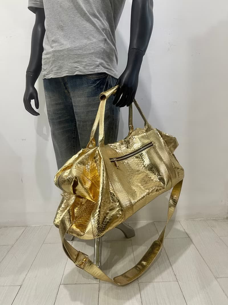 Snakeskin Weekender Duffle Bag Leather Weekender Bag Snakeskin Travel Bag