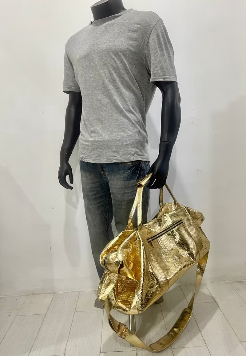 Snakeskin Weekender Duffle Bag Leather Weekender Bag Snakeskin Travel Bag