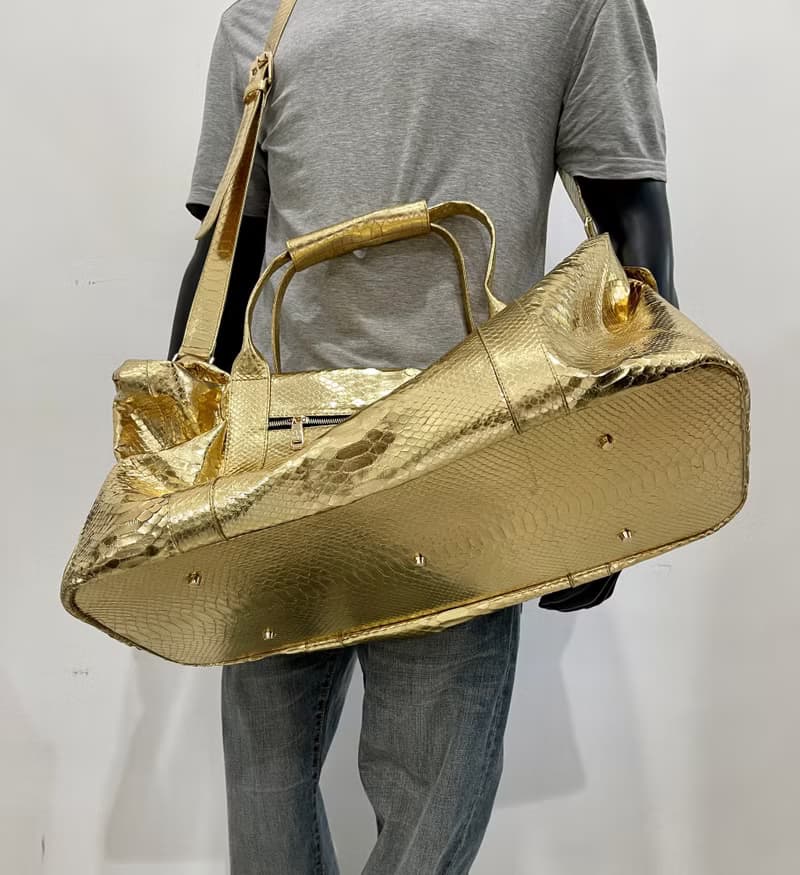 Snakeskin Weekender Duffle Bag Leather Weekender Bag Snakeskin Travel Bag