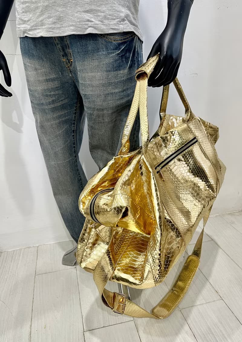 Snakeskin Weekender Duffle Bag Leather Weekender Bag Snakeskin Travel Bag