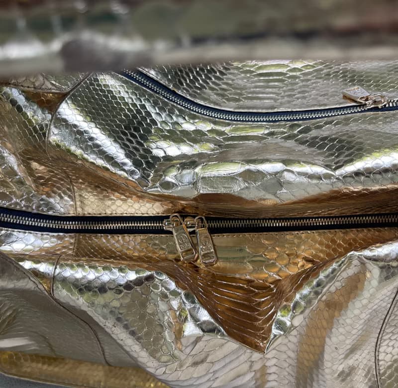 Snakeskin Weekender Duffle Bag Leather Weekender Bag Snakeskin Travel Bag