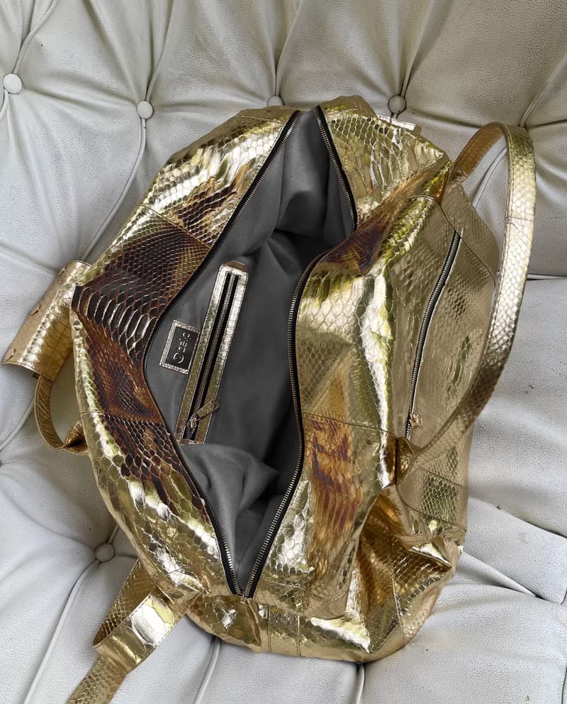 Snakeskin Weekender Duffle Bag Leather Weekender Bag Snakeskin Travel Bag