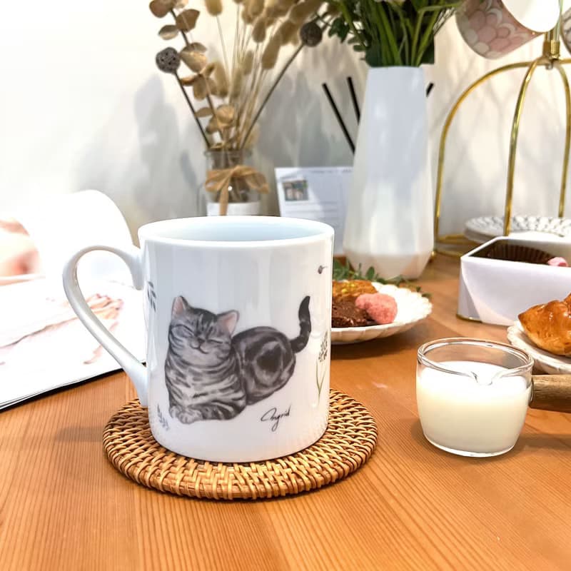 合作插畫藝術家-英格藍貓 下午茶骨瓷杯系列-甜蜜貓貓杯