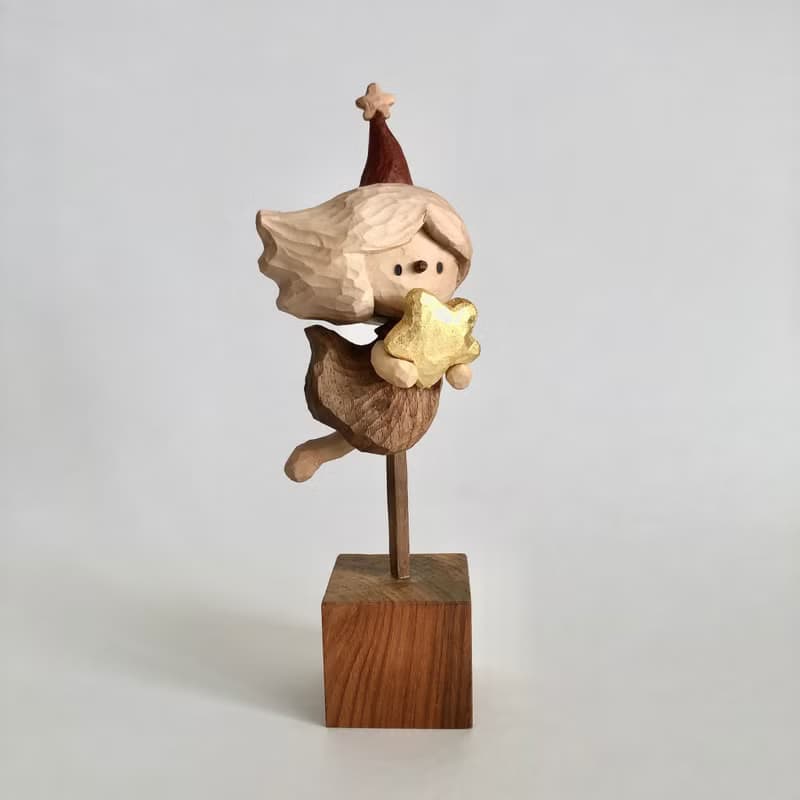木雕作品 聖誕節的星辰持有者