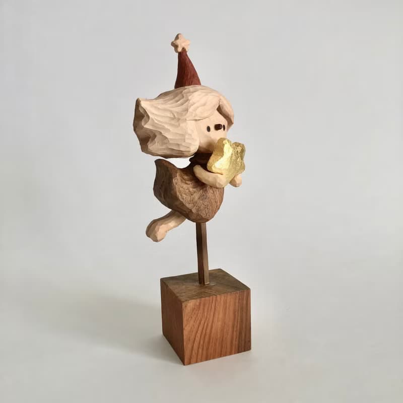 木雕作品 聖誕節的星辰持有者