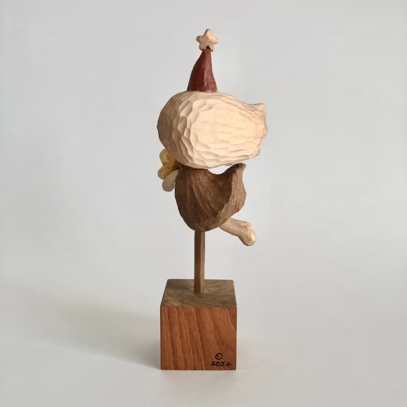木雕作品 聖誕節的星辰持有者