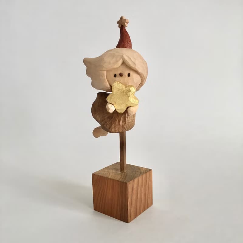 木雕作品 聖誕節的星辰持有者