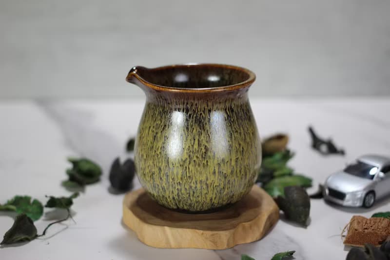 【送禮好物】200ml 天目釉 無把茶海 公道杯 鶯歌葉敏祥作