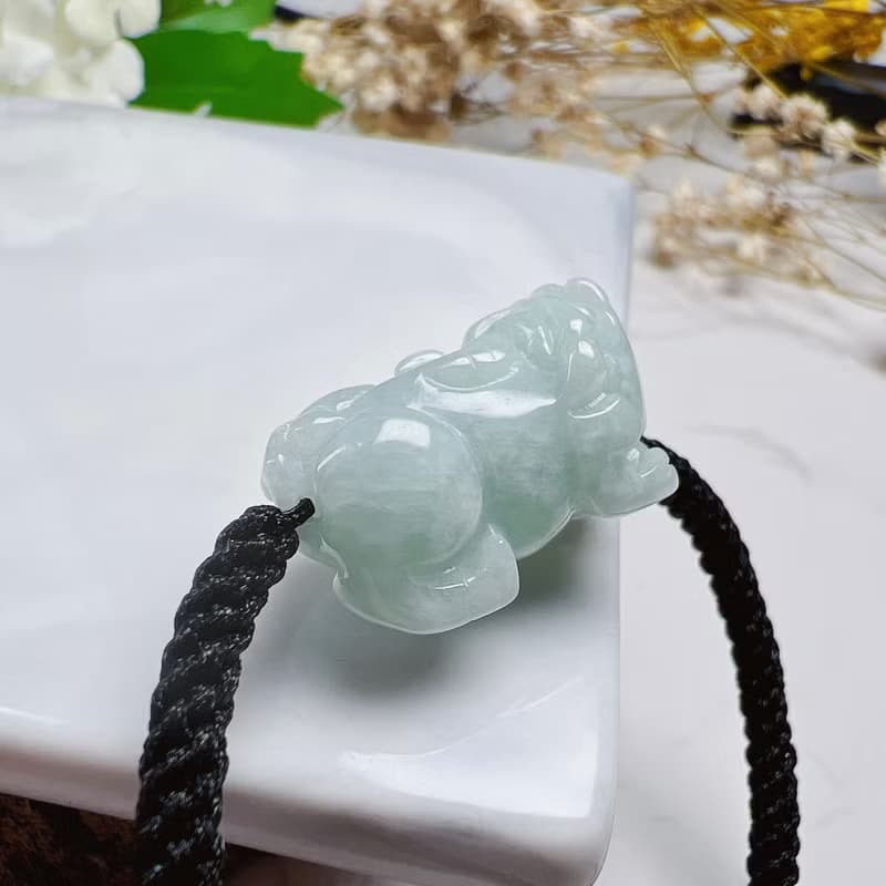 【招財神獸】冰糯綠翡翠貔貅編織手鍊 | 天然緬甸玉翡翠A貨 |送禮