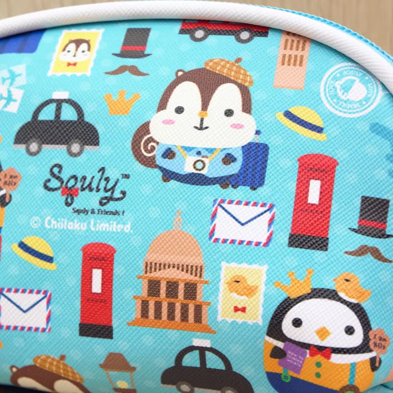 Squly & Friends 貝殼零錢包 (旅行圖案) | 雜物包/錢包/化妝包