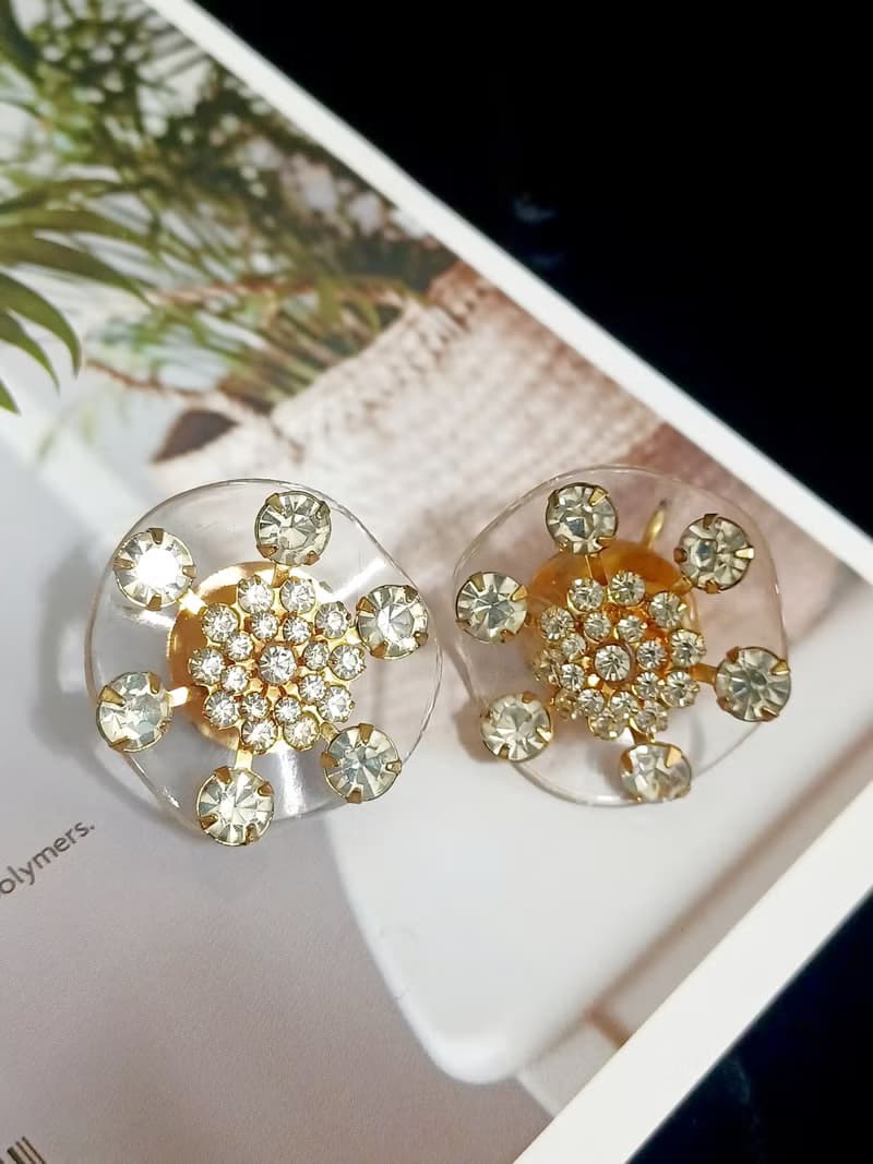 vintage jewelry  典雅萊茵太陽花 夾式耳環