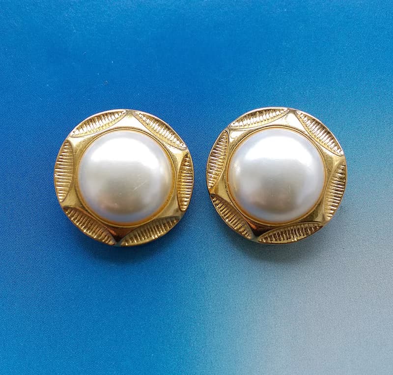 Vintage Jewelry 西洋古董飾品 經典 優雅風格 仿珠 夾式耳環