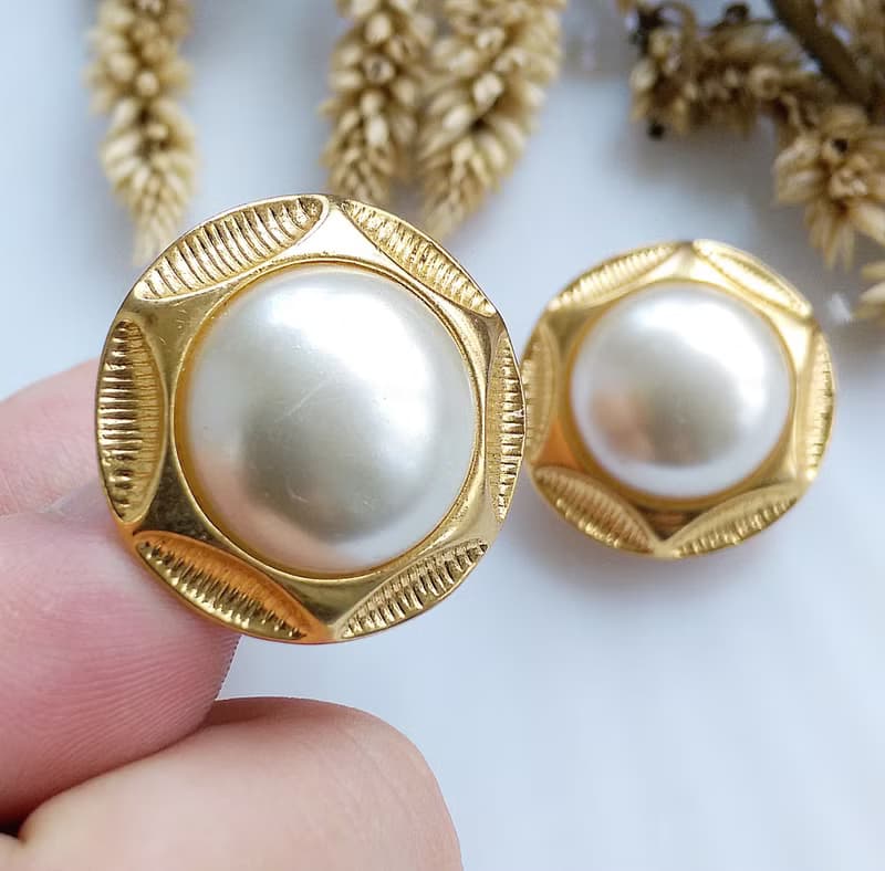 Vintage Jewelry 西洋古董飾品 經典 優雅風格 仿珠 夾式耳環