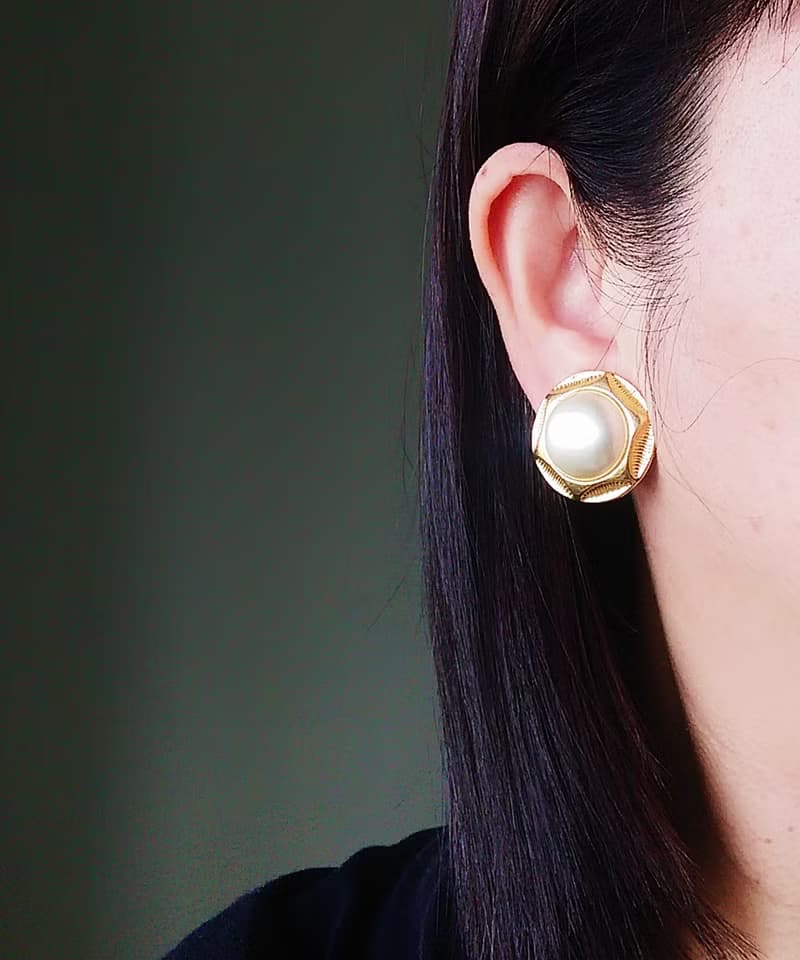 Vintage Jewelry 西洋古董飾品 經典 優雅風格 仿珠 夾式耳環