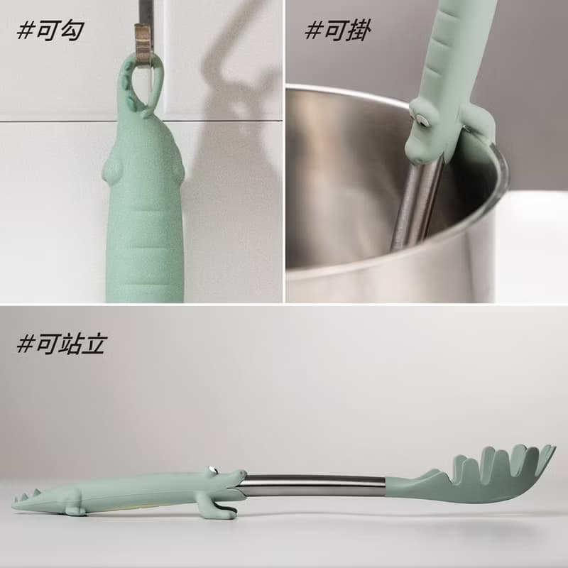 Bone蹦克/不沾鍋造型立掛廚具3件組 鍋鏟 湯杓 漏杓 食品級耐高溫